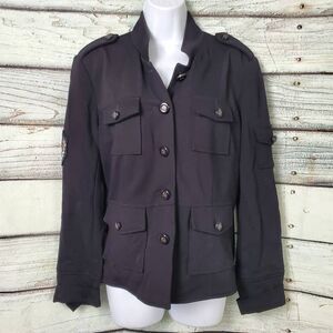 Meesh & Mia Nebraska Huskers Black Utility Jacket Military Style Women’s L